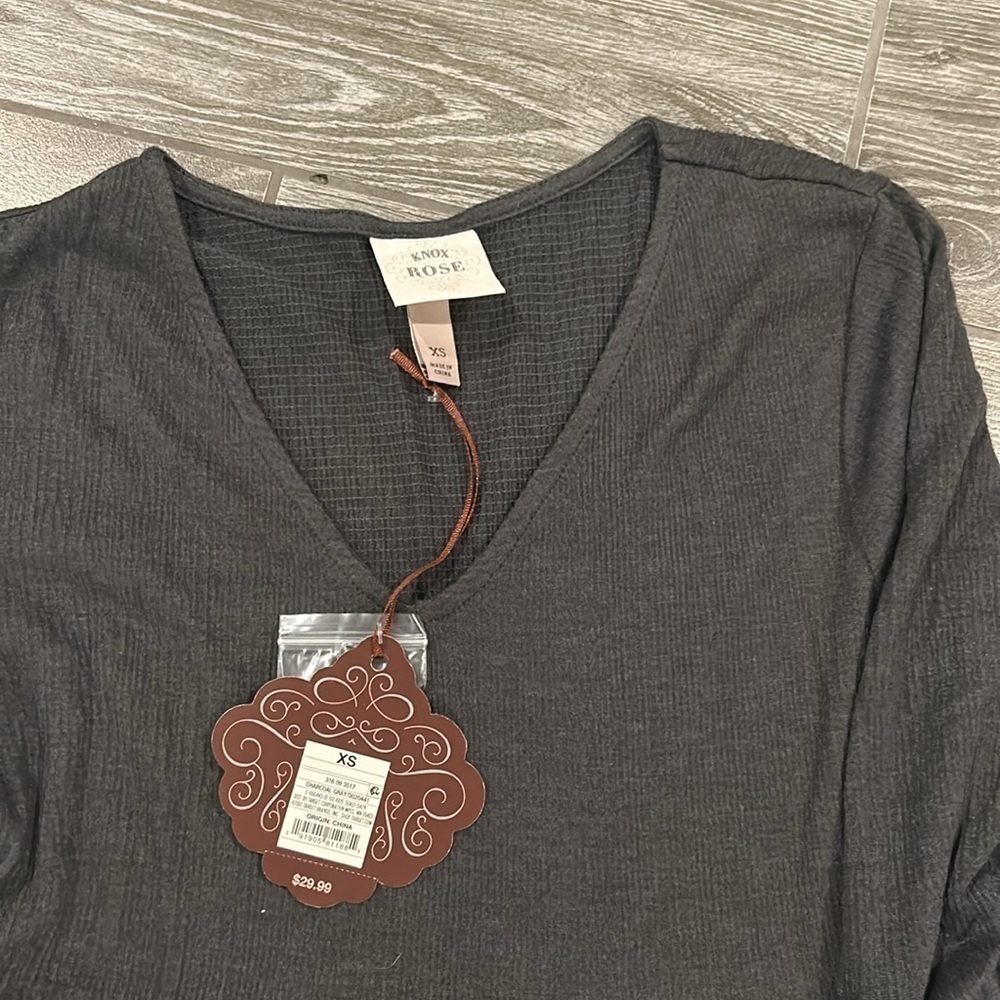 NWT Knox Rose Charcoal Gray Tiered Dress Size XS - Picture 3 of 9